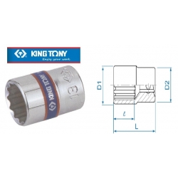 Nasadka ręczna 9mm 1/4" 12-kątna krótka King Tony (233009M)